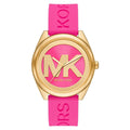 Michael Kors Janelle Quartz Pink Dial Pink Rubber Strap Watch For Women - MK7349