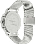 Tommy Hilfiger Chronograph Black Dial Silver Mesh Bracelet Watch for Men - 1791292