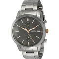 Fossil Townsman Chronograph Grey Dial Silver Steel Strap Watch for Men - FS5407