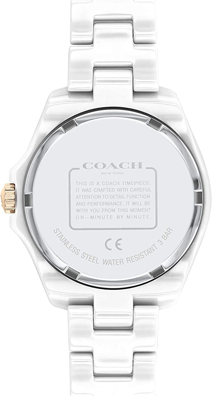 Coach Preston Mother of Pearl Dial White Steel Strap Watch for Women - 14503661