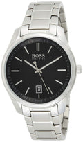 Hugo Boss Governer Black Dial Silver Steel Strap Watch for Men - 1513488