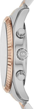 Michael Kors Lexington Chronograph Crystals Black Dial Two Tone Steel Strap Watch for Men - MK8714