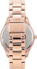 Michael Kors Layton Three Hand Pink Dial Rose Gold Steel Strap Watch For Women - MK6848