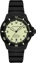 Emporio Armani Sea Explorer Automatic Yellow Dial Black Silicone Strap Watch For Men - AR60085
