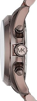 Michael Kors Bradshaw Chronograph Brown Dial Brown Steel Strap Watch For Women - MK6247