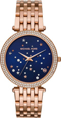 Michael Kors Darci Blue Dial Rose Gold Steel Strap Watch for Women - MK3728
