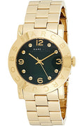 Marc Jacobs Amy Green Dial Gold Steel Strap Watch for Women - MBM8609