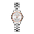 Michael Kors Mini Slim Runway Silver Dial Silver Steel Strap Watch for Women - MK3514