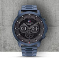 Tommy Hilfiger Luca Chronograph Grey Dial Blue Steel Strap Watch For Men - 1710493