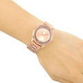 Marc Jacobs Tether Transparent Rose Gold Dial Rose Gold Steel Strap Watch for Women - MBM3414