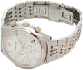 Emporio Armani Zeta Chronograph Quartz White Dial Two Tone Steel Strap Watch For Men - AR1998