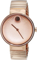 Movado Edge Rose Gold Dial Rose Gold Steel Strap Watch for Women - 3680013