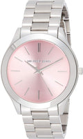 Michael Kors Slim Runway Quartz Pink Dial Silver Steel Strap Watch For Women - MK3380