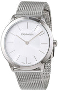 Calvin Klein Minimal White Dial Silver Mesh Bracelet Watch for Men - K3M22126