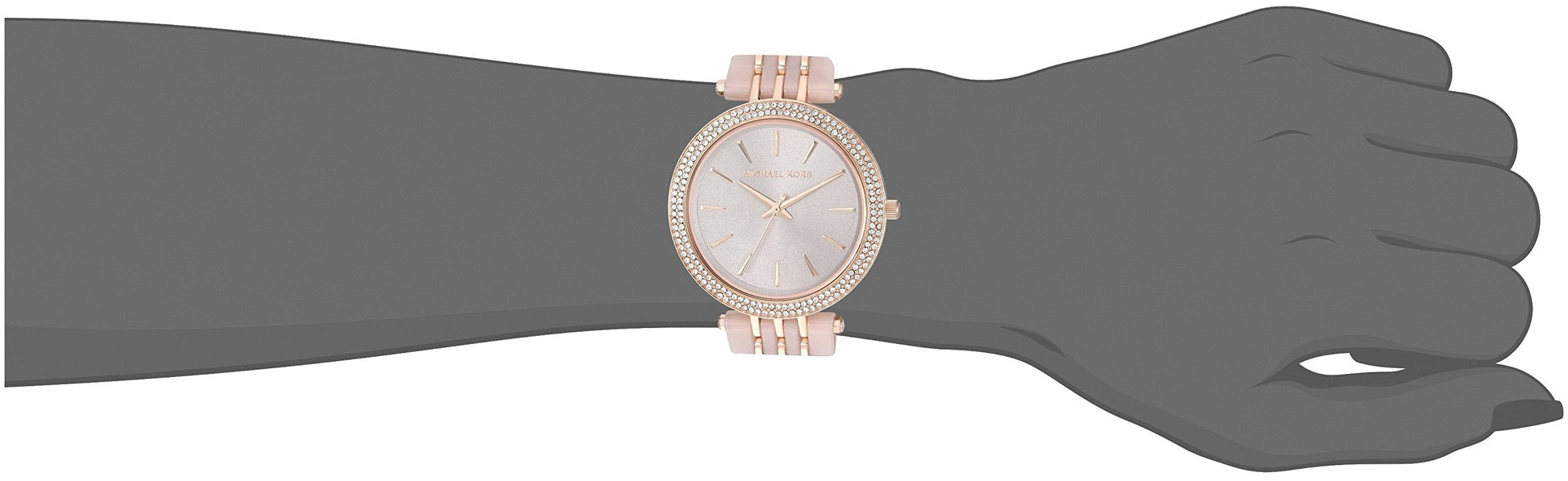Michael Kors Darci Rose Gold Dial Two Tone Steel Strap Watch for Women - MK4327
