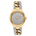 Michael Kors Lennox Pavé Crystals Silver Dial Two Tone Steel Strap Watch for Women - MK7487