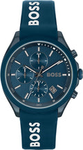 Hugo Boss Velocity Chronograph Blue Dial Blue Rubber Strap Watch For Men - 1514061