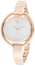 Calvin Klein Impetuos Silver Dial Rose Gold Steel Strap Watch for Women - K4F2N616