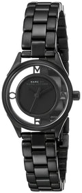 Marc Jacobs Tether Transparent Black Dial Black Steel Strap Watch for Women - MBM3419