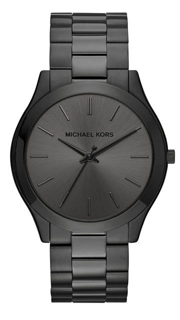 🎁 Michael Kors Slim Runway Black Dial Black Steel Strap Watch for Men - MK8507 (100% off)