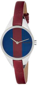 Calvin Klein Rebel Blue Maroon Dial Maroon Leather Strap Watch for Women - K8P231UN