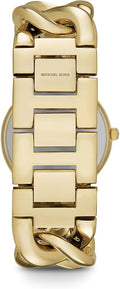 Michael Kors Nini Three Hand Gold Dial Gold Steel Strap Watch For Women - MK3235