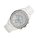 Emporio Armani Ceramica Chronograph White Dial White Ceramic Strap Watch For Women - AR1456