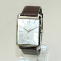 Calvin Klein Window Silver Dial Brown Leather Strap Watch for Men - K2M21126