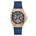 Guess Asteria Multifunction Blue Dial Blue Rubber Strap Watch For Women - GW0620L3