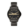 Armani Exchange Hampton Chronograph Black Dial Black Steel Strap Watch For Men - AX2413
