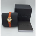 Marc Jacobs Henry Dinky White Dial Orange Leather Strap Watch for Women - MBM1236