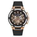 Guess Matrix Multifunction Black Dial Black Rubber Strap Watch For Men - GW0423G5