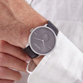 Calvin Klein Accent Black Dial Black Leather Strap Watch for Men - K2Y211C3