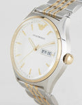 Emporio Armani Cream Dial Two Tone Steel Strap Watch For Men - AR11034