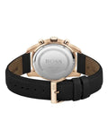 Hugo Boss Skymaster Chronograph Blue Dial Black Leather Strap Watch for Men - 1513783