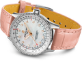 Breitling Navitimer Automatic 35 Mother of Pearl Dial Pink Leather Strap Watch for Women - A17395211A1P3