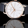 Calvin Klein Even White Dial Black Leather Strap Watch for Women - K7B216C6
