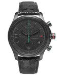 Gucci G Timeless Chronograph Black Dial Black Leather Strap Watch For Men - YA126244