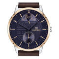 Tommy Hilfiger Hunter Blue Dial Brown Leather Strap Watch for Men - 1791605