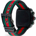 Gucci Coupe Chronograph Quartz Black Two Tone NATO Strap Watch For Men - YA131202