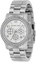 Michael Kors Brinkley Silver Dial with Diamonds Silver Steel Strap Watch for Women - MK5083