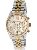 Michael Kors Lexington Chronograph Silver Dial Two Tone Steel Strap Watch for Women - MK5735