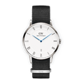 Daniel Wellington Dapper Cornwall White Dial Black Nylon Strap Watch for Women - DW00100264