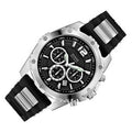Guess Intrepid Chronograph Black Dial Two Tone Steel Strap Watch for Men - W0167G1