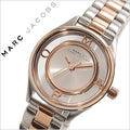 Marc Jacobs Tether Transparent White Dial Two Tone Steel Strap Watch for Women - MBM3436