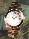 Marc Jacobs Rivera White Dial Rose Gold Steel Strap Watch for Women - MBM3135