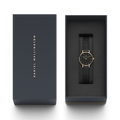 Daniel Wellington Classic Petite Pressed Ashfield Black Dial Black Mesh Bracelet Watch For Women - DW00100441