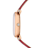 Swarovski Crystalline Wonder Silver Dial Red Leather Strap Watch for Women - 5656905