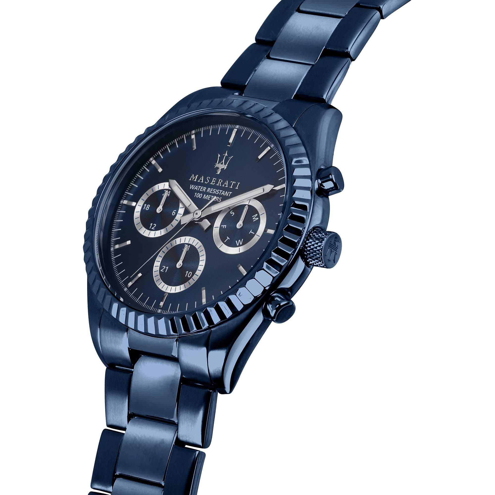 Maserati Blue Edition Collection 43m Blue Dial Stainless Steel Watch For Men - R8853100025