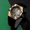 Maserati Potenza Automatic Rose Gold Dial Black Leather Strap Watch For Men - R8821108002
